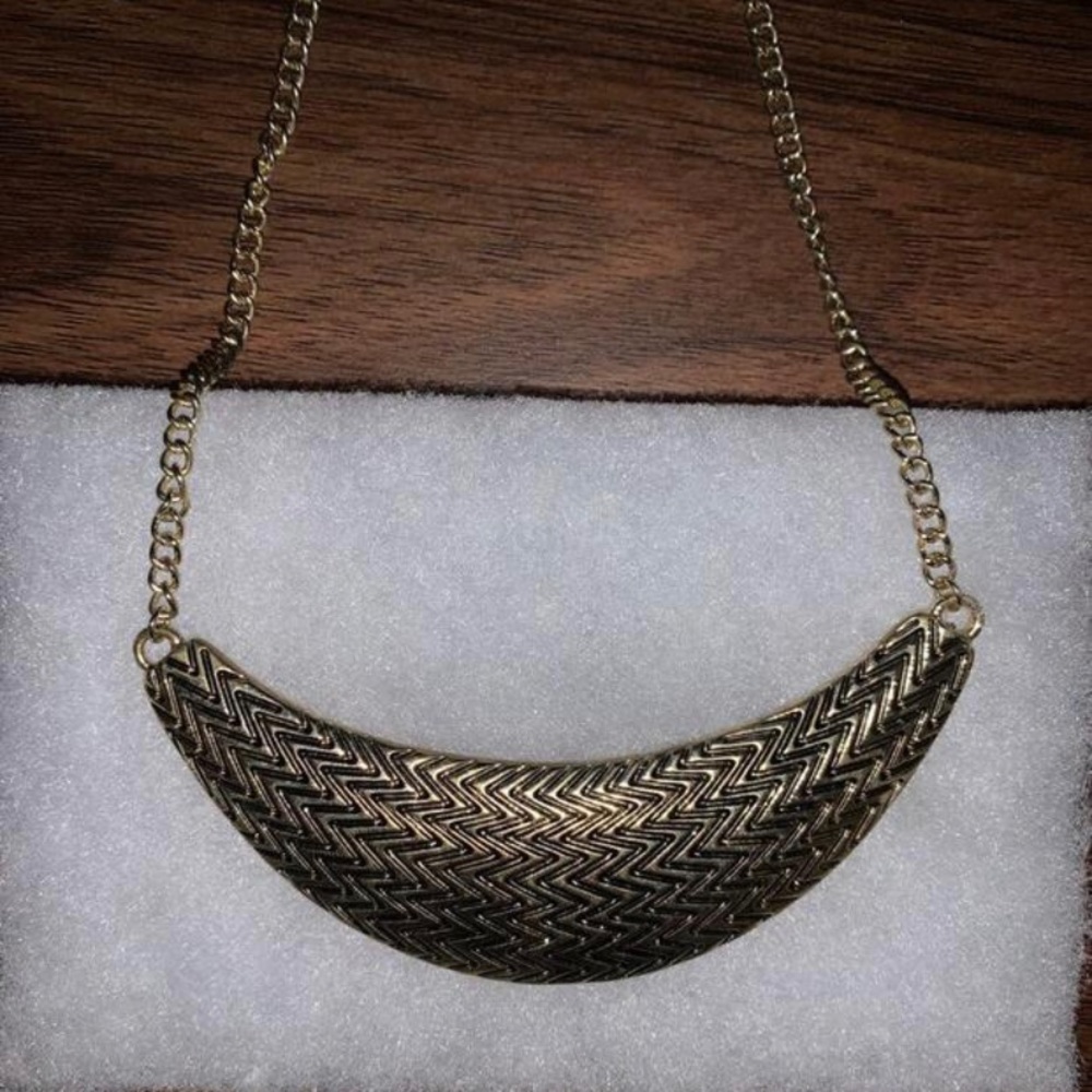 Chevron Crescent Necklace